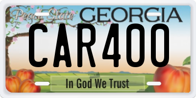 GA license plate CAR400