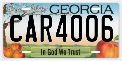 GA license plate CAR4006