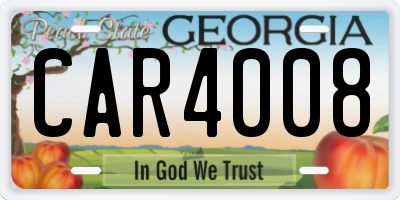 GA license plate CAR4008