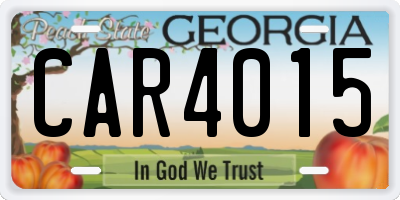 GA license plate CAR4015