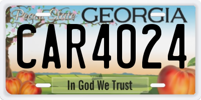 GA license plate CAR4024