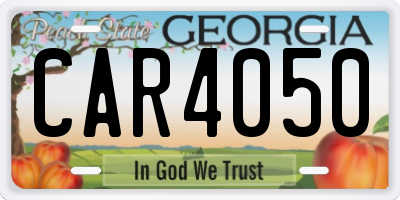 GA license plate CAR4050