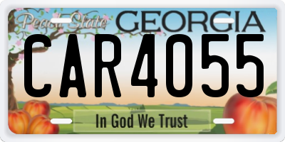 GA license plate CAR4055