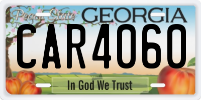 GA license plate CAR4060