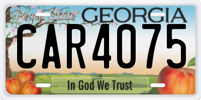 GA license plate CAR4075