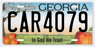 GA license plate CAR4079