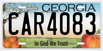 GA license plate CAR4083