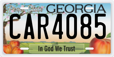 GA license plate CAR4085