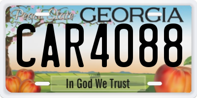 GA license plate CAR4088