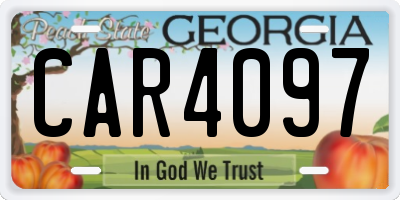 GA license plate CAR4097