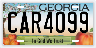 GA license plate CAR4099