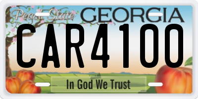 GA license plate CAR4100