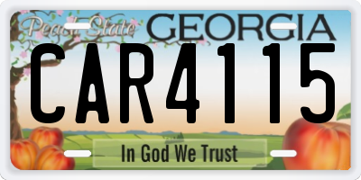 GA license plate CAR4115