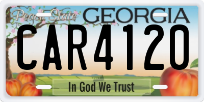 GA license plate CAR4120