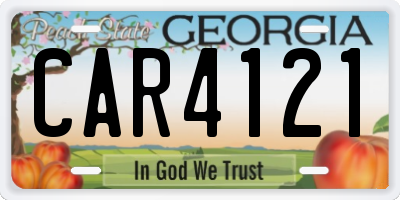 GA license plate CAR4121