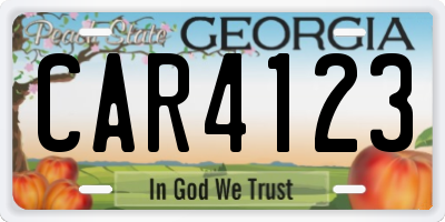 GA license plate CAR4123