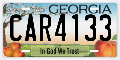 GA license plate CAR4133