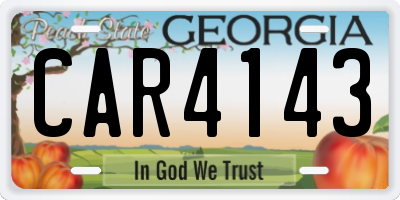 GA license plate CAR4143