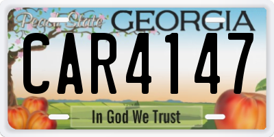 GA license plate CAR4147