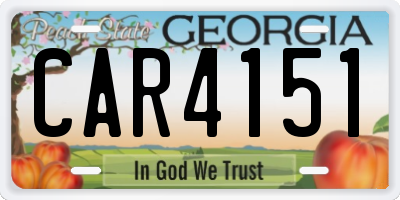 GA license plate CAR4151