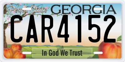 GA license plate CAR4152