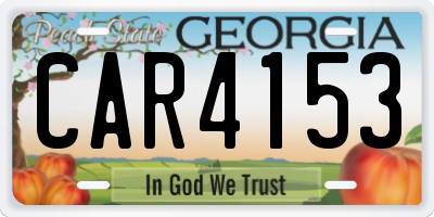 GA license plate CAR4153