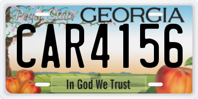 GA license plate CAR4156