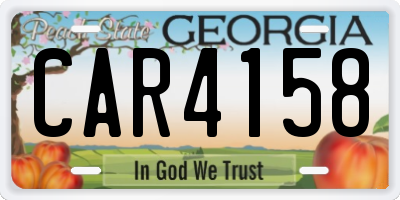 GA license plate CAR4158