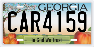 GA license plate CAR4159