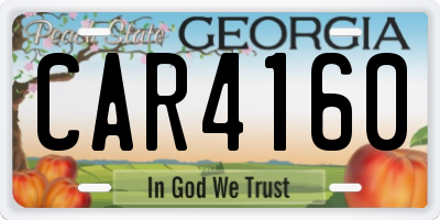 GA license plate CAR4160