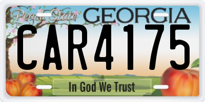 GA license plate CAR4175