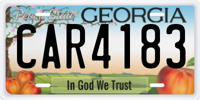 GA license plate CAR4183