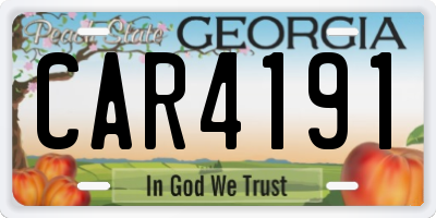 GA license plate CAR4191