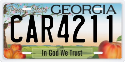GA license plate CAR4211