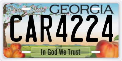 GA license plate CAR4224