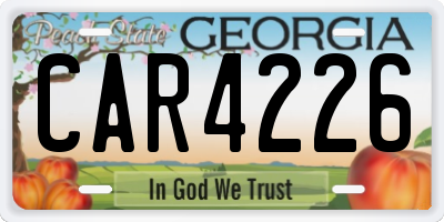 GA license plate CAR4226