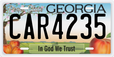 GA license plate CAR4235