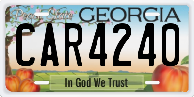 GA license plate CAR4240