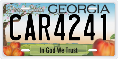 GA license plate CAR4241