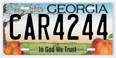 GA license plate CAR4244