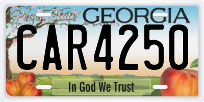 GA license plate CAR4250