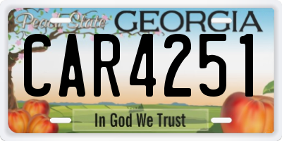 GA license plate CAR4251