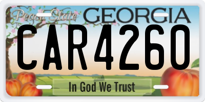 GA license plate CAR4260