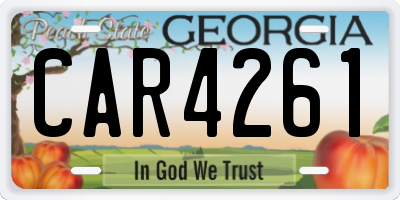 GA license plate CAR4261