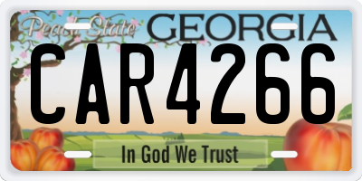 GA license plate CAR4266