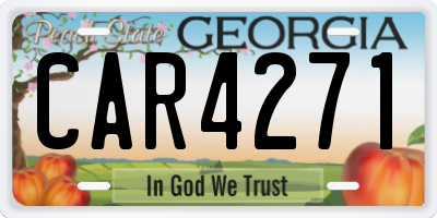 GA license plate CAR4271