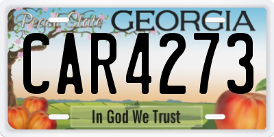 GA license plate CAR4273