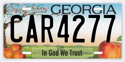 GA license plate CAR4277