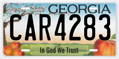 GA license plate CAR4283