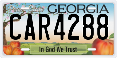 GA license plate CAR4288